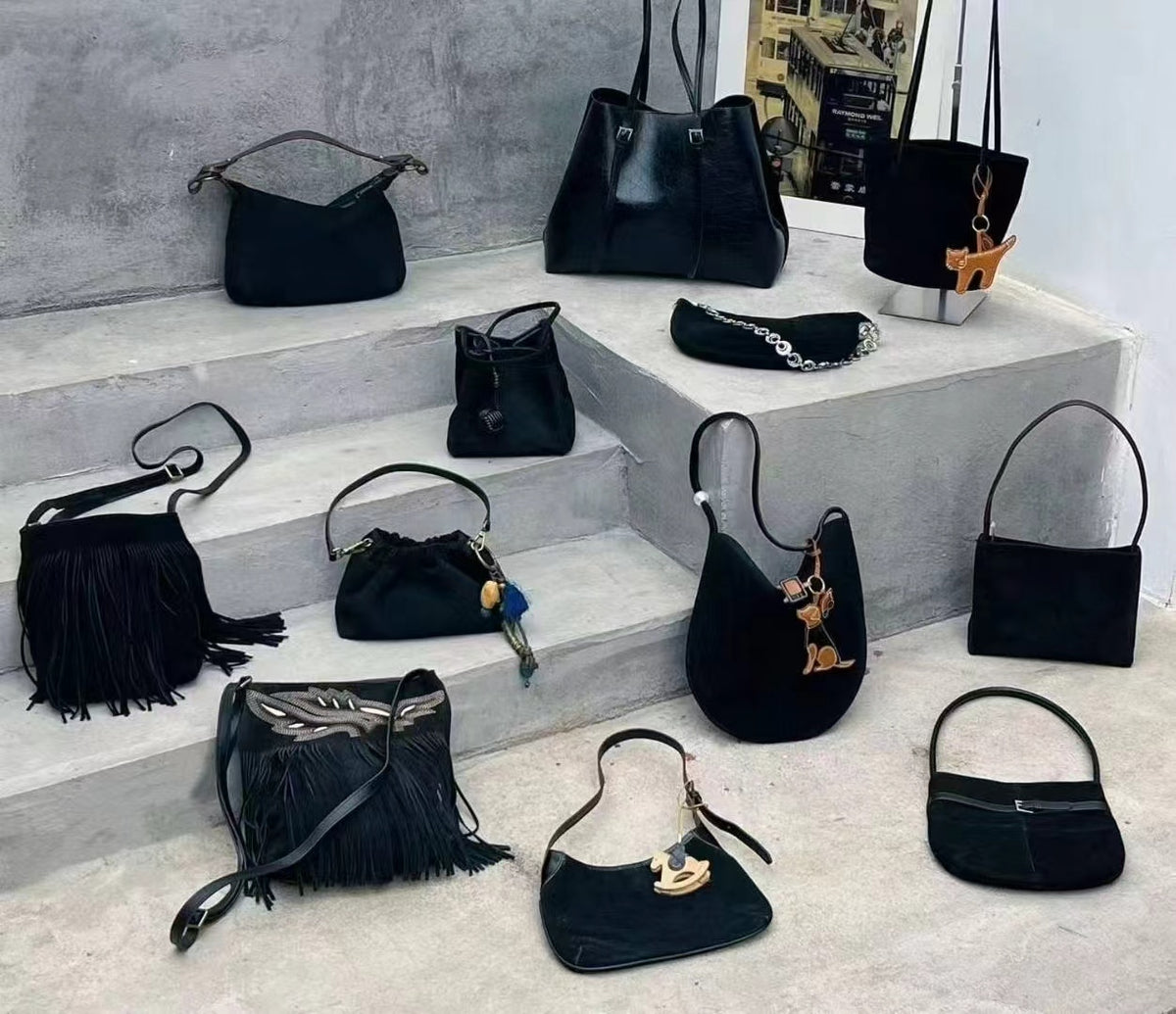 Black handbag collection in the Sunchain photo collection